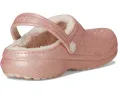 Crocs утепленные сабо Classic Lined Glitter для детей с блестками