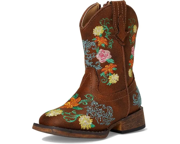 Детские сапоги Roper Bailey Floral с цветочной вышивкой и квадратным носком