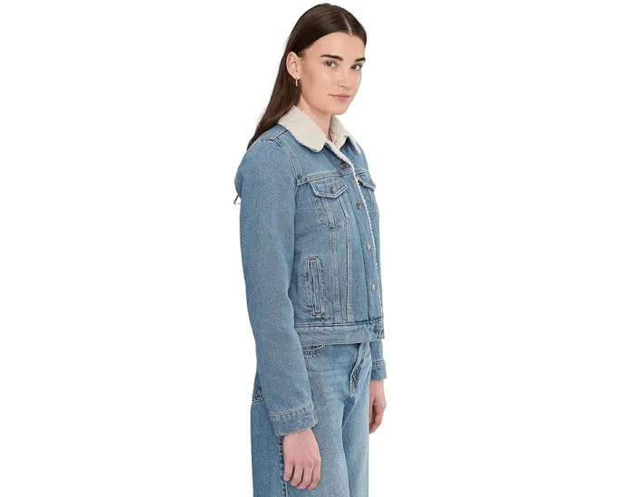 Куртка Levi's Womens Original Sherpa Trucker с леопардовым принтом