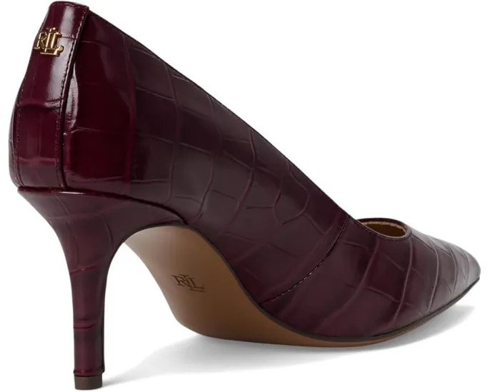 Лодочки LAUREN Ralph Lauren Lanette из кожи с тиснением под крокодила