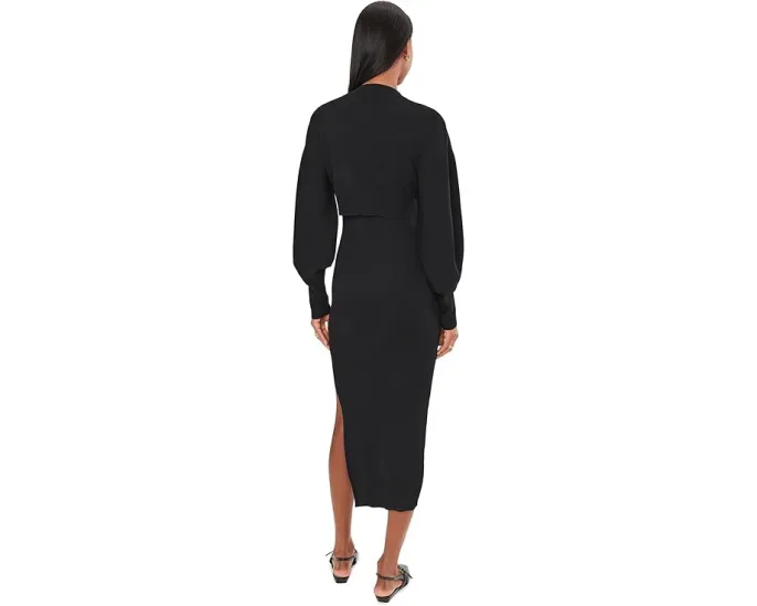 AllSaints платье Dinah с водолазкой и разрезами по бокам