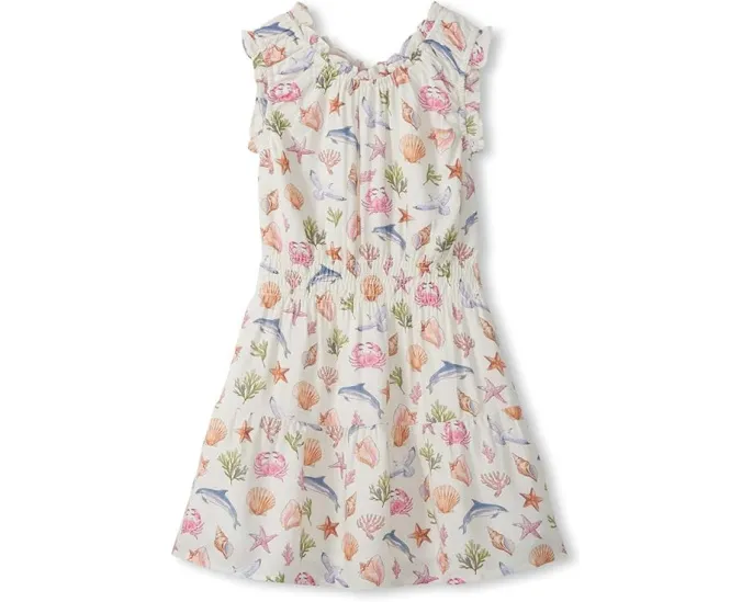 Платье Hatley Kids Vintage Sea Life с рюшами и расклешенной юбкой