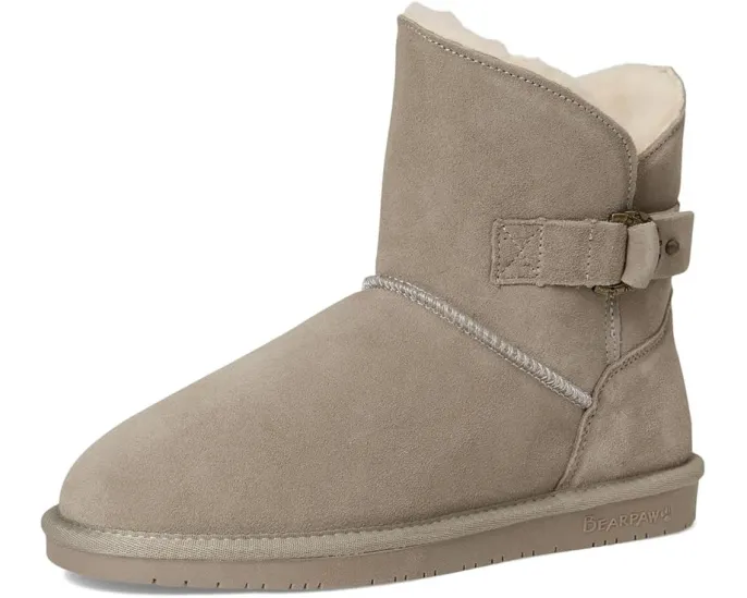 Зимние угги Bearpaw Steph из замши с подкладкой из шерсти и декоративной пряжкой