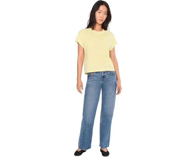 Кроп-футболка Michael Stars Grayson Cropped Crew Neck из хлопка Supima с прямым подолом
