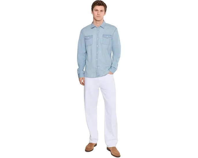 John Varvatos Marshall Western рубашка в ковбойском стиле с карманами на клапанах