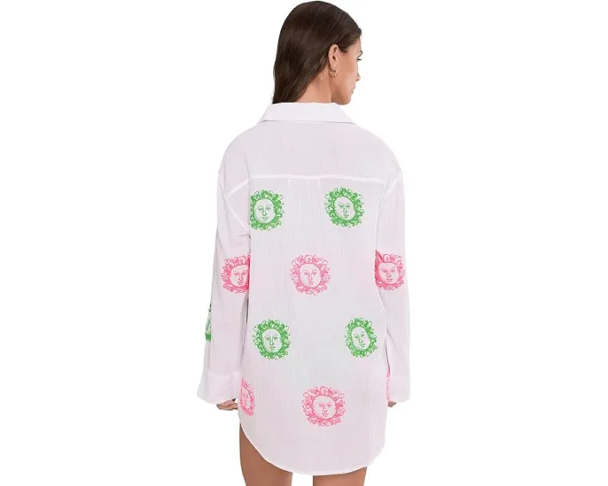 Рубашка Kwitney Embroidered Long от Lilly Pulitzer с вышивкой