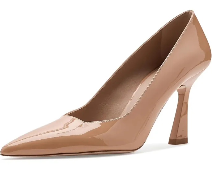 Насосы Vinnie 85 Stuart Weitzman с острым мысом и уникальным каблуком