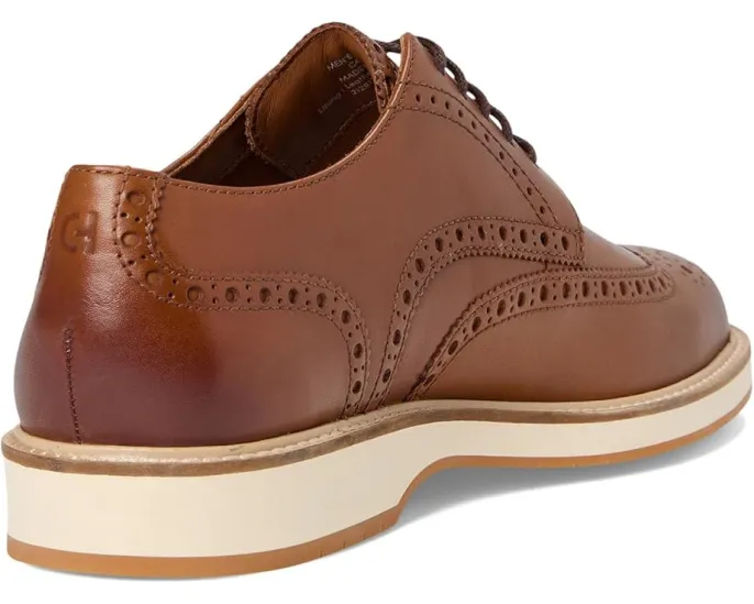 Туфли Cole Haan Morse Grand Wingtip Oxfords из кожи с декоративными перфорациями