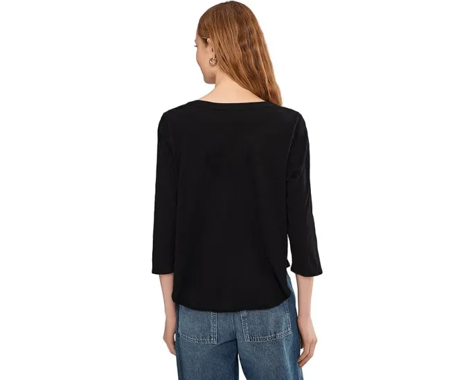 Футболка Mod-o-doc с рукавом 3/4 и разрезным воротником в стиле мандарин