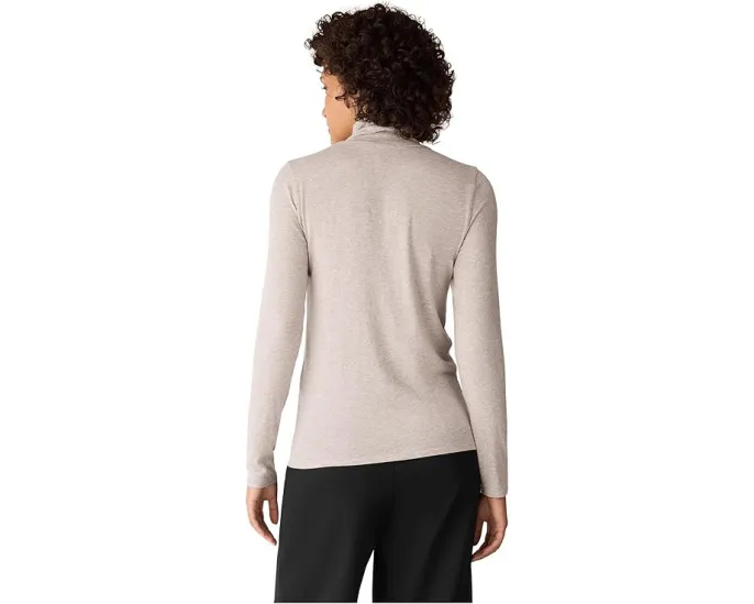 Тонкий джемпер Eileen Fisher с воротником-водолазкой и полупрозрачным эффектом