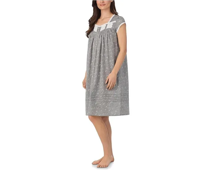 Ночная сорочка Eileen West Waltz с коротким рукавом-крылышком из тонкого хлопка