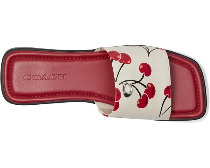 Сандалии Florence с вишневым принтом от COACH из кожи на подошве EVA