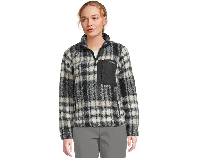 Куртка Columbia West Bend 1/4 Zip II с воротником стойкой и клетчатым принтом