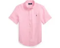 Льняная рубашка Polo Ralph Lauren с коротким рукавом для детей