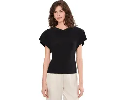 Norma Kamali топ с короткими рукавами и подплечниками