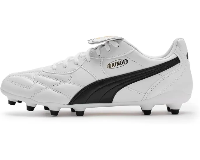 Бутсы PUMA King Top Firm AG из мягкой телячьей кожи с язычком-клапаном