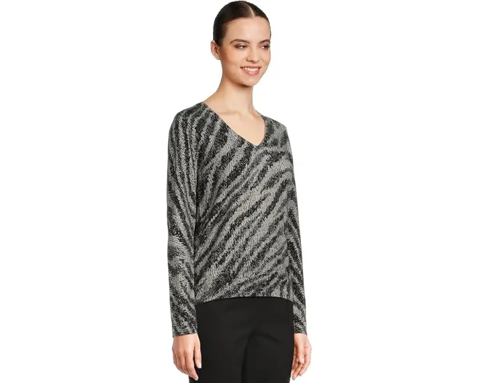Свитер Elliott Lauren с V-образным вырезом и принтом Zebra Crossing