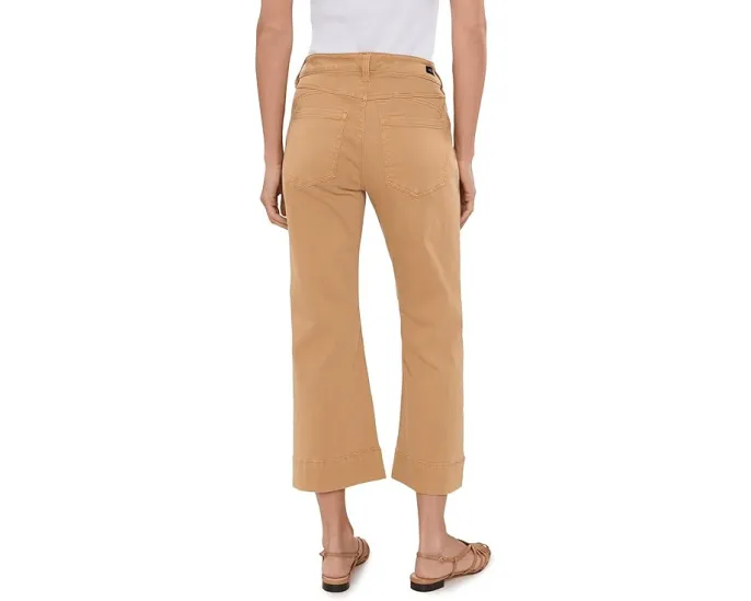 Джинсы Petite Hannah Mid Rise Crop Flare Hugger от Liverpool Los Angeles соломенного цвета