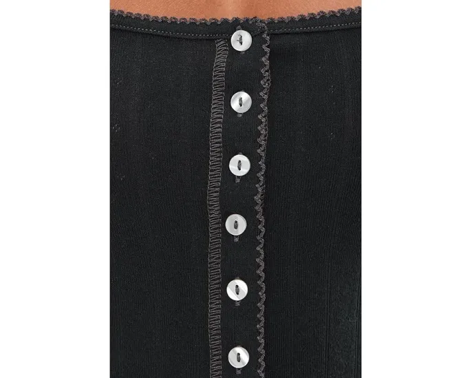 Топ Free People End Game Pointelle с вырезом сердечком и застежкой на пуговицах