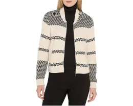 Куртка бомбер NIC+ZOE Zigzag с скандинавским узором