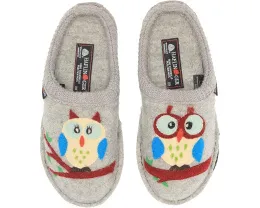 Сабо Haflinger Olivia из вареной шерсти с совой