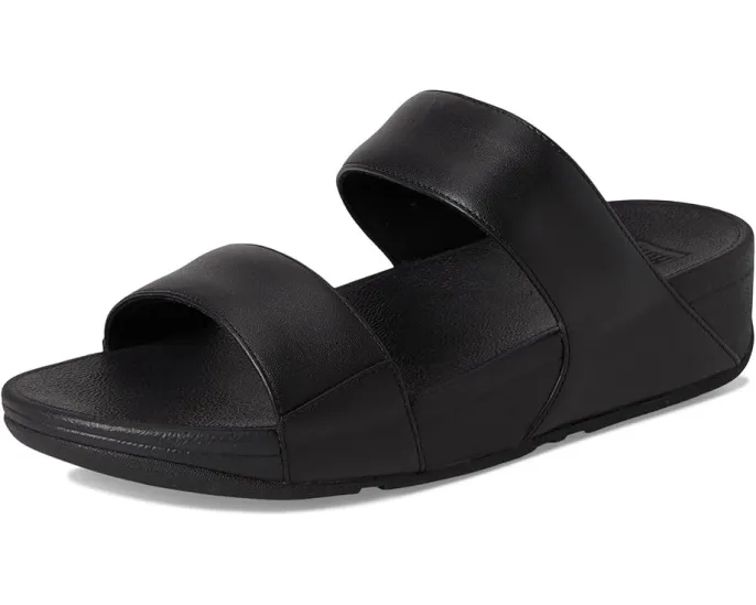 Сланцы FitFlop Lulu Leather с анатомической стелькой и клиновидным каблуком