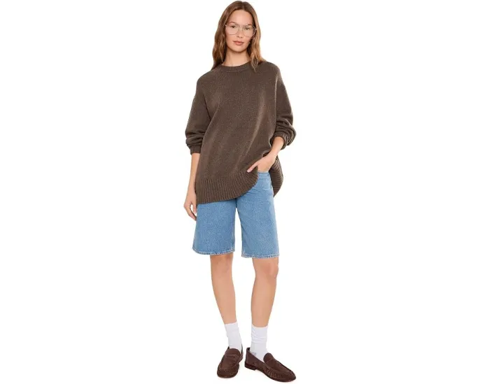 Свитер Eileen Fisher с круглым вырезом из хлопка и кашемира