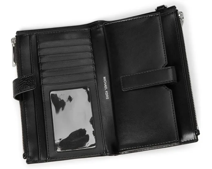 Клатч на запястье MICHAEL Michael Kors Adele Double Zip из зерненой кожи с двумя отделениями