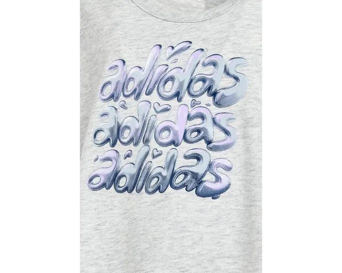 Комплект adidas Kids Back Pleated Heather Tee Mesh Short Set с логотипом и плиссировкой