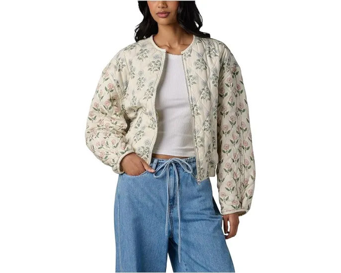 Куртка-бомбер Blank NYC Block Party стеганая с цветочным принтом