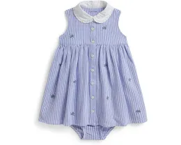 Комплект для девочки Polo Ralph Lauren Kids платье и шортики из хлопковой сетки с вышивкой черники