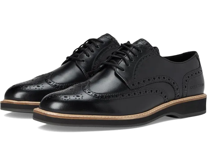 Туфли Cole Haan Morse Grand Wingtip Oxfords из кожи с декоративными перфорациями