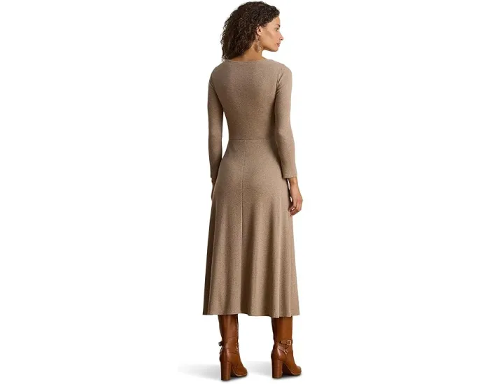 Платье миди с рубчиком и отделкой под пряжку Lauren Ralph Lauren