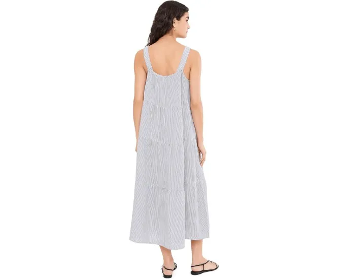 Платье Eileen Fisher с воланами из полосатого органического хлопка