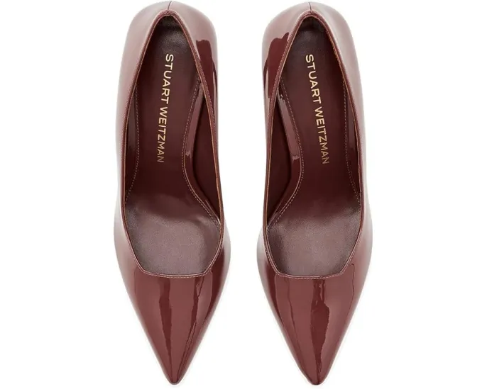 Насосы Vinnie 85 Stuart Weitzman с острым мысом и уникальным каблуком