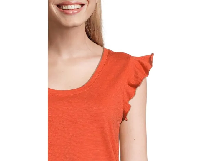 Футболка Rufflita с воланами на рукавах из ткани Tencel от Toad&Co