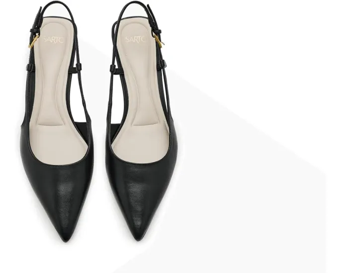 Лодочки A-Amelie Slingback с острым носком и устойчивым каблуком