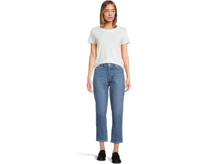 Джинсы Paige Billy Crop с застежкой на пуговицах и укороченным кроем