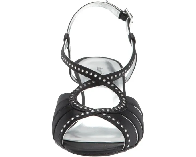 Сандалии Whisper на регулируемой шлейке с открытым носком и стразами David Tate