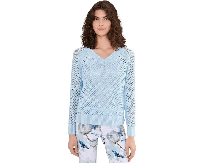 Свитер Elliott Lauren Open Mind с V-вырезом и ажурной вязкой