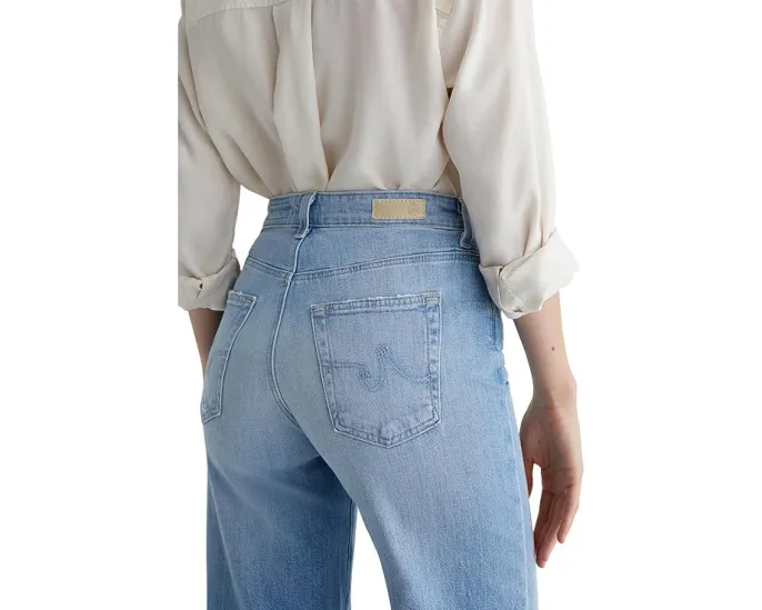 Джинсы AG Jeans Saige с средней посадкой и широкими укороченными штанинами