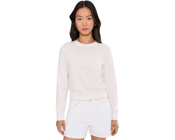 Свитер Lilla P Picot Edge с контрастной отделкой и круглым вырезом