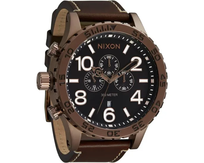 Nixon 51-30 Chrono Leather мужские часы из натуральной кожи