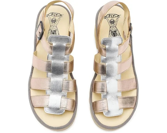 Сандалии FLY LONDON Terf614fly на квадратном каблуке с пряжкой и стелькой из пены