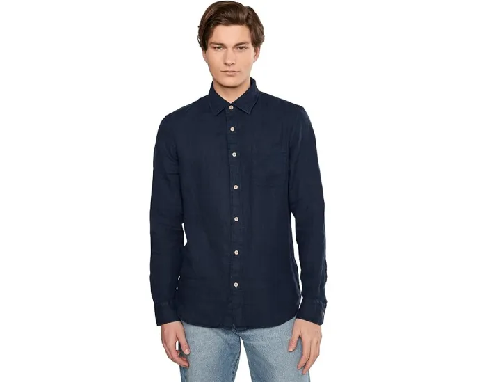 Рубашка Faherty Laguna Linen Shirt из европейского льна с длинными рукавами