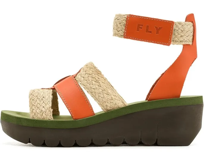 Сандалии FLY LONDON Yory430fly на танкетке с ремешком на липучке и толстой амортизацией