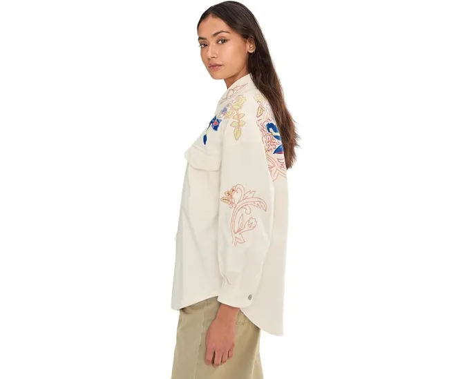Free People рубашка We The Free Take Flight с вышивкой и оверсайз крой