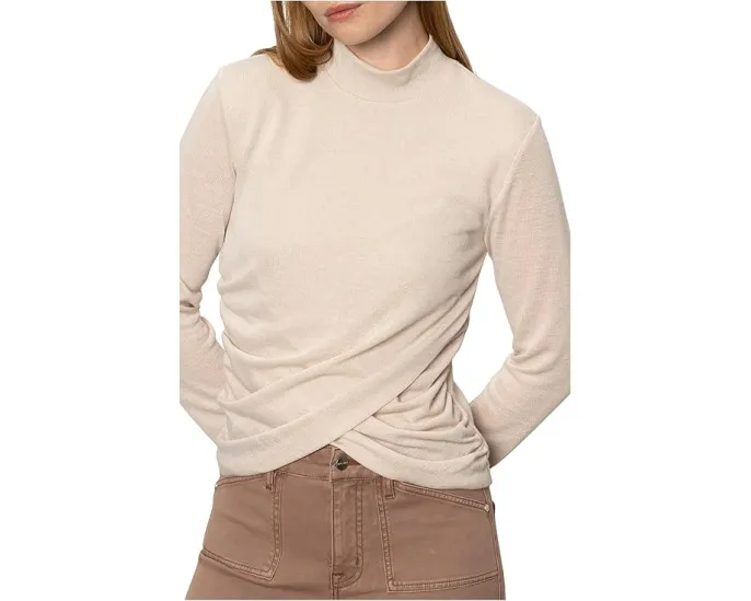 Топ Sanctuary Long Sleeve Draped Mock Neck с драпировкой и высоким воротником