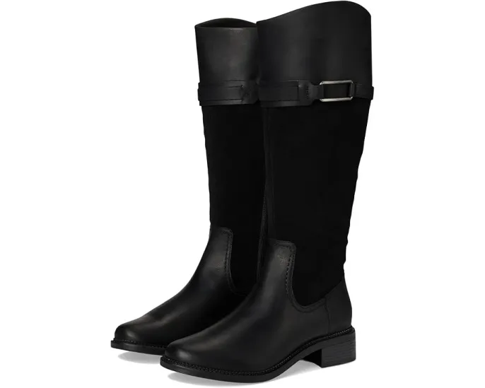 Ботинки до колена Clarks Maye Carly с молнией сбоку и деталью на пряжке