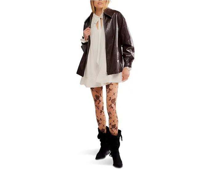 Куртка из веганской кожи We The Free Sloane с блестящим покрытием и воротником